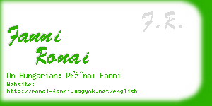fanni ronai business card
